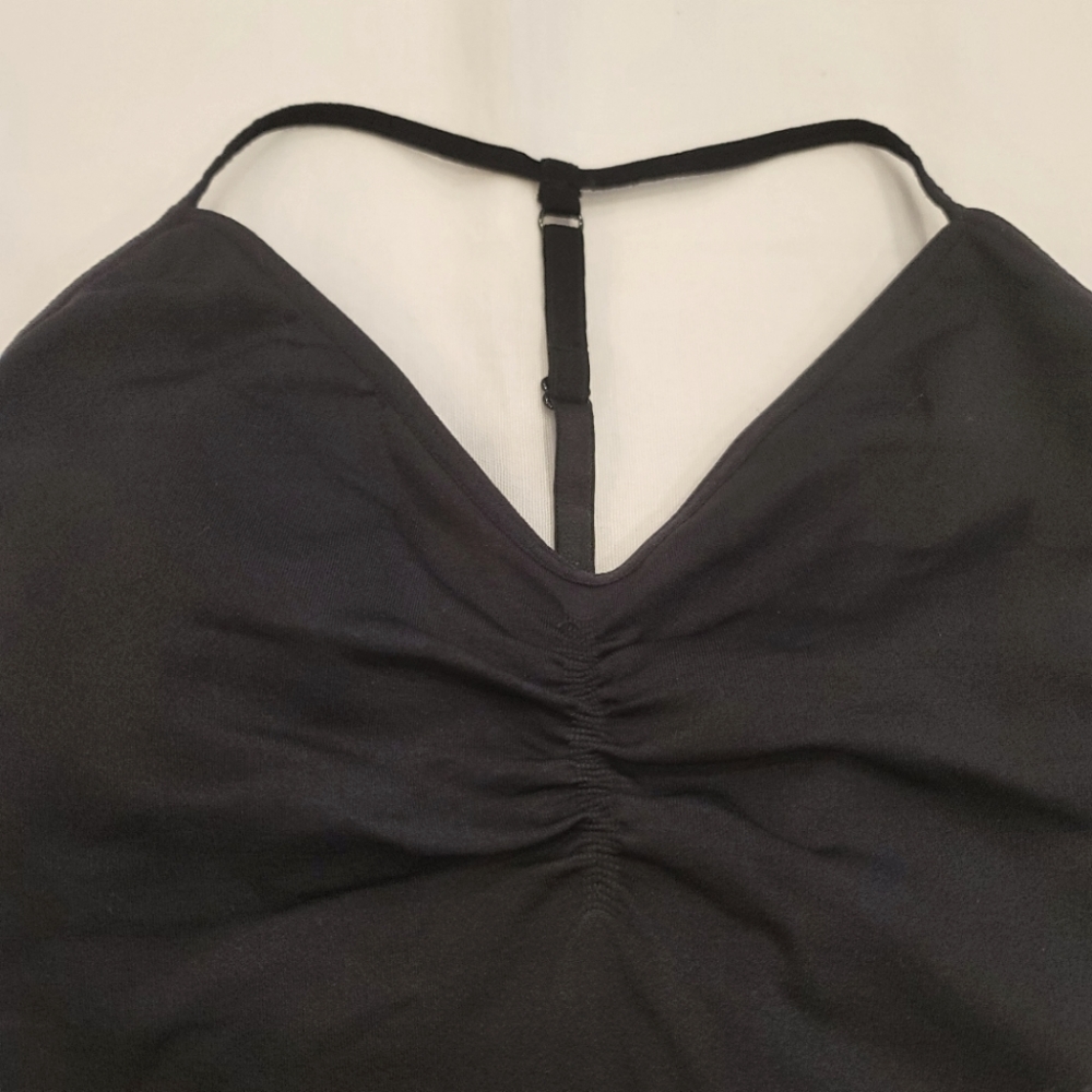 Fabletics Strappy T back Sports Bra with Peek a boo Detail